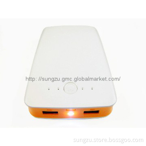 Universal ABS plastic 10000MAH power bank for cellphone